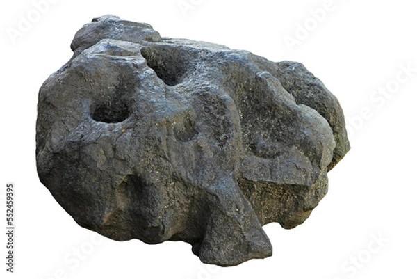 Fototapeta Black meteorite isolated on transparent background.
