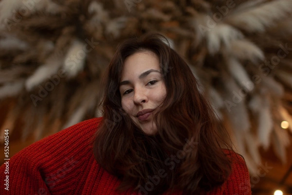 Fototapeta girl in a cafe