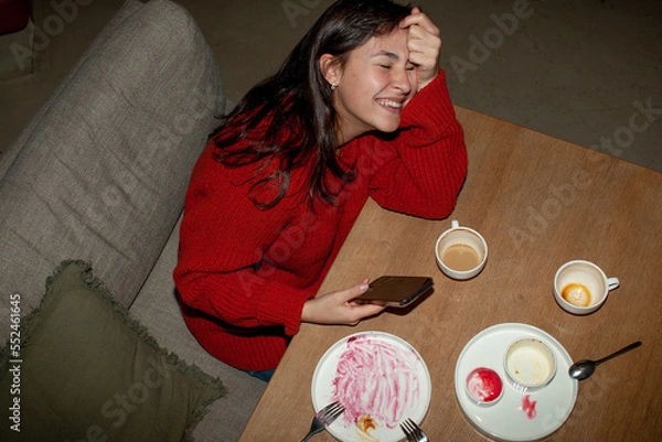 Obraz girl in a cafe