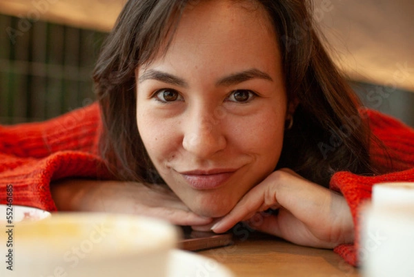 Obraz girl in a cafe