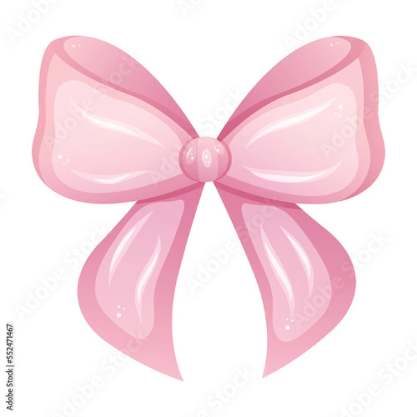 Fototapeta Pink bow. Design element in cartoon style