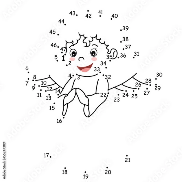 Fototapeta gioco puntini, angelo