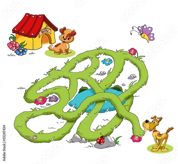 Fototapeta gioco labirinto, cani