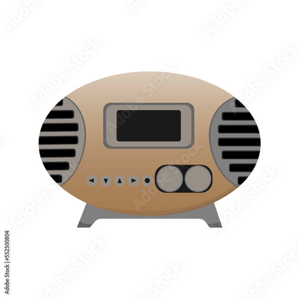 Fototapeta Radio, radio receiver, tape recorder, retro music. Vector illustration on a white background