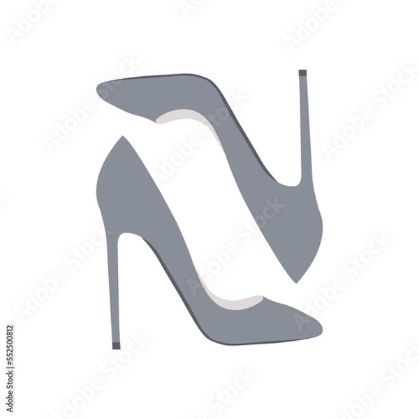 Fototapeta Grey shoes on a white background. Vector illustration