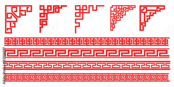 Obraz Pattern frame Chinese traditional style vector illustration