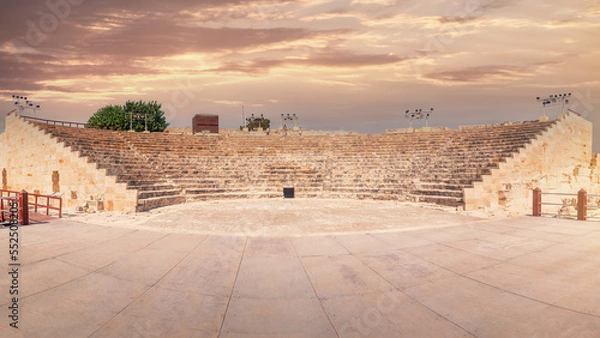 Fototapeta Panoramic view of the ancient amphitheater in Kourion, Cyprus