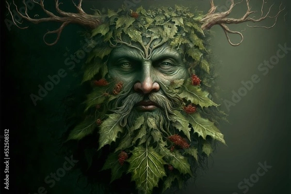 Fototapeta Celtic Green Man, generative art 