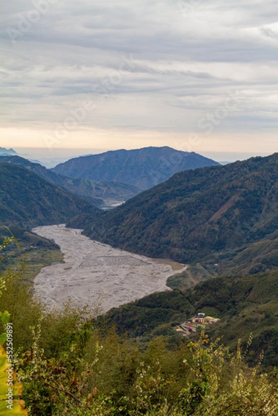 Obraz High angle view of country side landscape in Miaoli County
