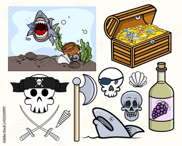 Obraz Pirate and Crew Vector Graphics