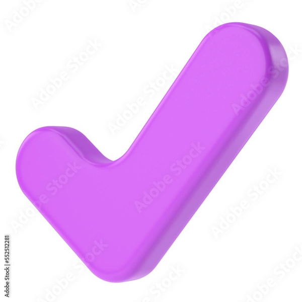 Fototapeta 3D check mark sign. Checkbox. 3D illustration.