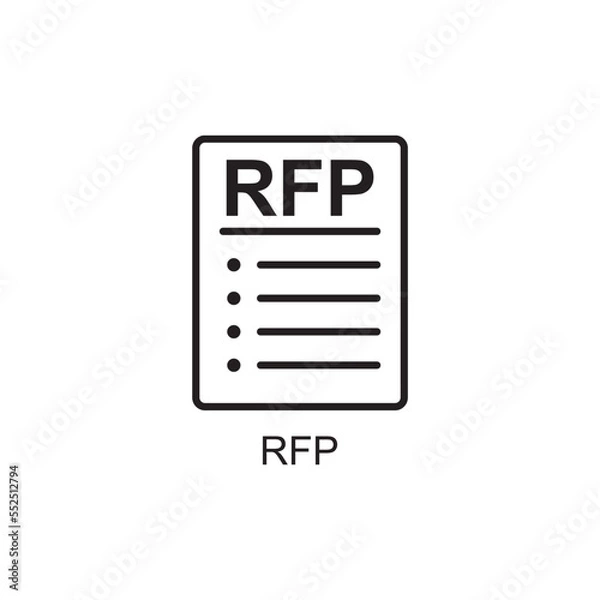 Fototapeta rfp icon , document icon vector