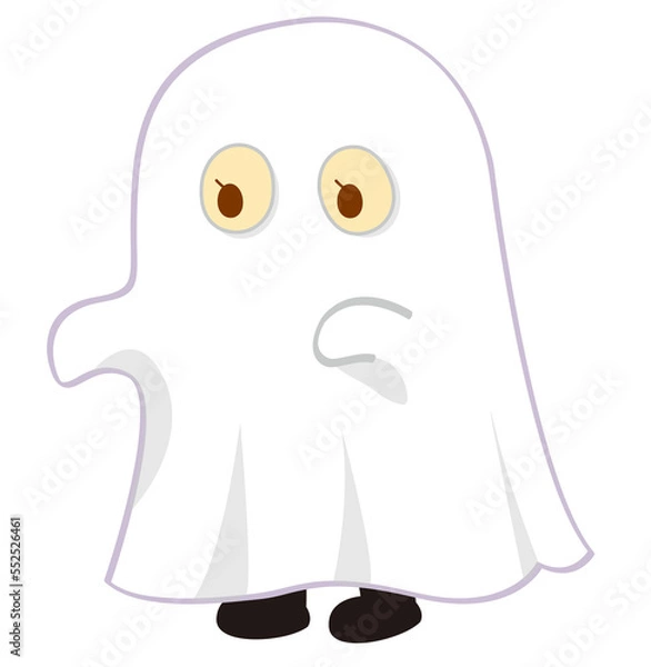 Fototapeta ハロウィンコスプレの赤ちゃん　おばけ　正面　ベビー全身イラスト59(透過背景)
