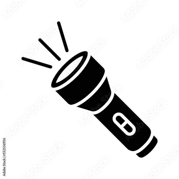 Fototapeta flashlight icon vector design template in white background