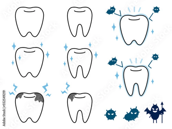 Obraz 歯のアイコンイラスト１（青色）