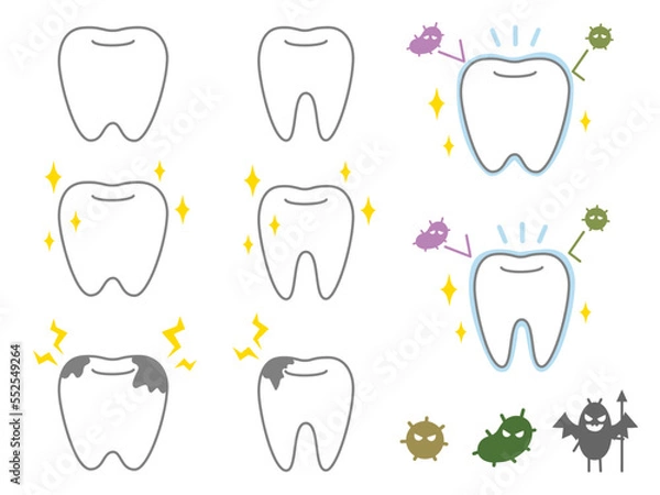 Obraz 歯のアイコンイラスト1（灰色）