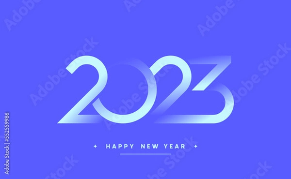 Fototapeta Happy New Year gradient composition design with the 2023 logo made of typography style.