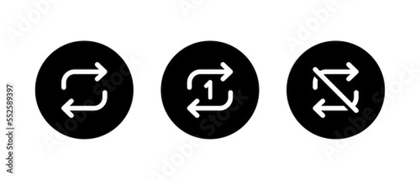 Fototapeta Repeat music button icon vector of media player app