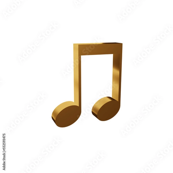 Obraz Bronze music note melody element 3d render object illustration