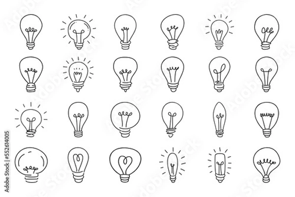 Obraz light bulb idea draw doodle 