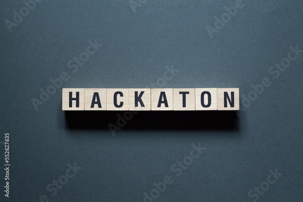 Obraz Hackaton - word concept on cubes