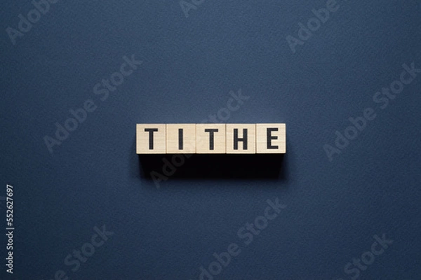 Obraz Tithe - word concept on cubes