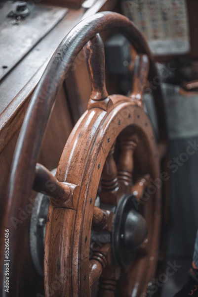 Obraz Steuerrad eines Schiffes