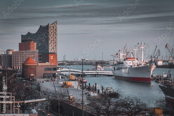 Obraz Elbphilharmonie an den Landungsbrücken 