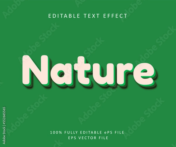 Fototapeta Nature editable text effect style