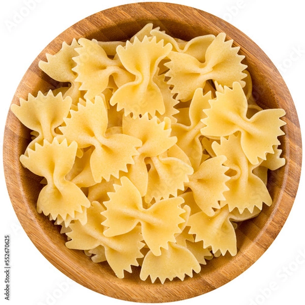 Obraz Pasta in wooden bowl on transparent background, PNG