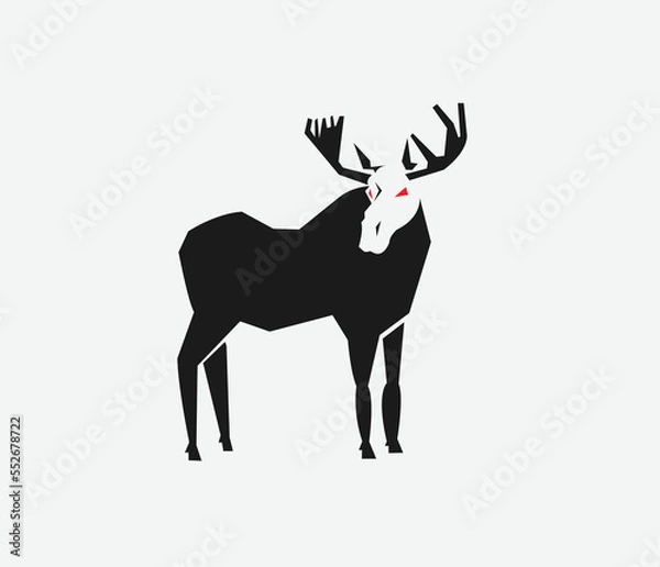 Obraz Moose abstract logo vector illustration on white background 