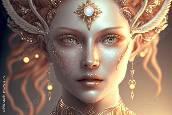 Obraz Goddess of Light. Generative AI, non-existent person. 