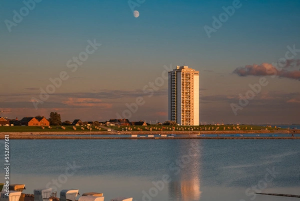 Obraz Küste von Büsum mit Mond