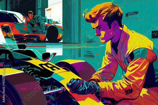 Fototapeta Racing driver in action