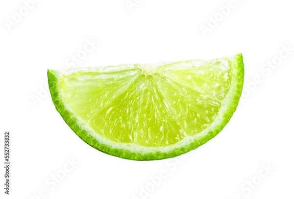 Fototapeta Juicy slice of lime isolated on transparent png
