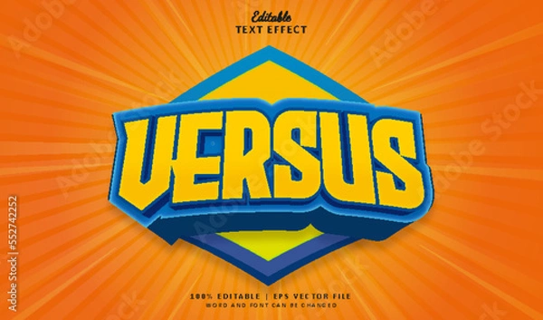 Fototapeta Versus editable text effect style logo game