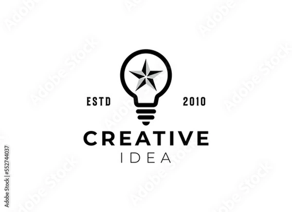 Obraz Creative idea vector design. Smart writer logotype