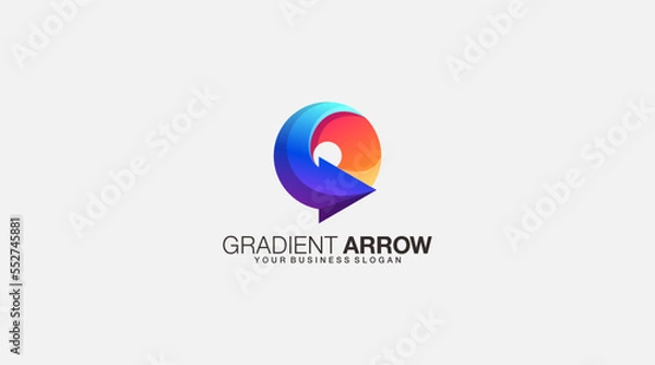 Fototapeta Gradient arrow vector logo design template icon