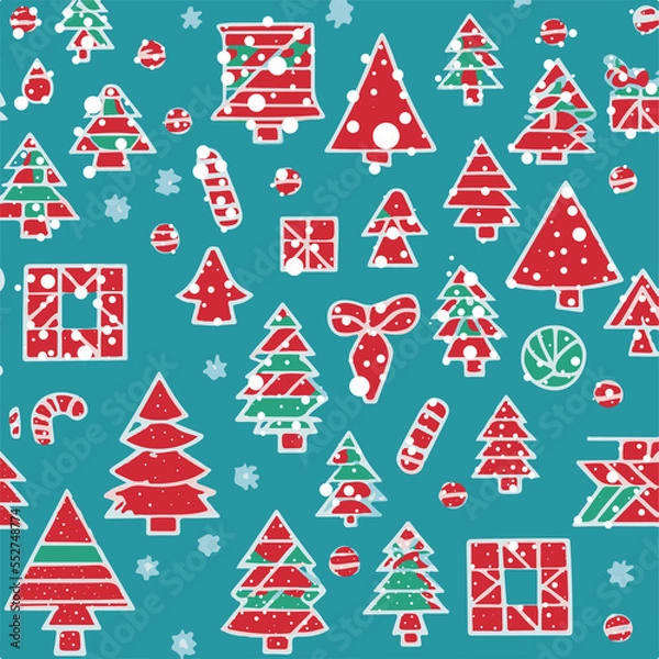 Fototapeta Christmas Themed Geometric Pattern