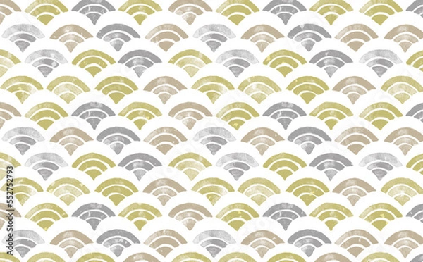 Fototapeta 水彩風　和柄イラスト背景