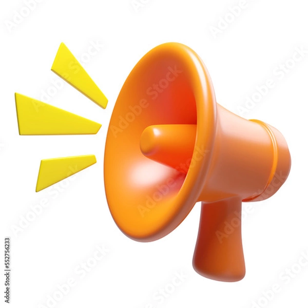 Obraz Megaphone makes voice louder 3d render