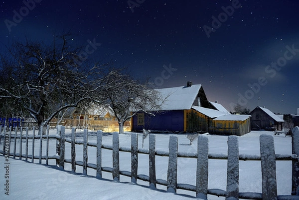 Obraz snow covered house