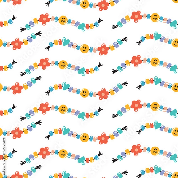 Obraz 2000's and y2k style bracelet seamless vector pattern