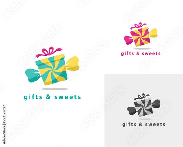 Obraz candy gift box logo vector illustration