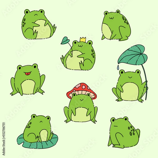 Obraz Cute Doodle Frogs