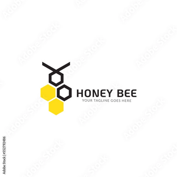 Fototapeta Honey bee icon or logo design. Vector line icon