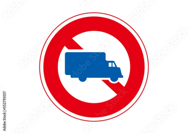 Fototapeta 道路標識 大型貨物自動車等通行止め 特定の最大積載量以上の貨物車等通行止め  規則標識のイラスト