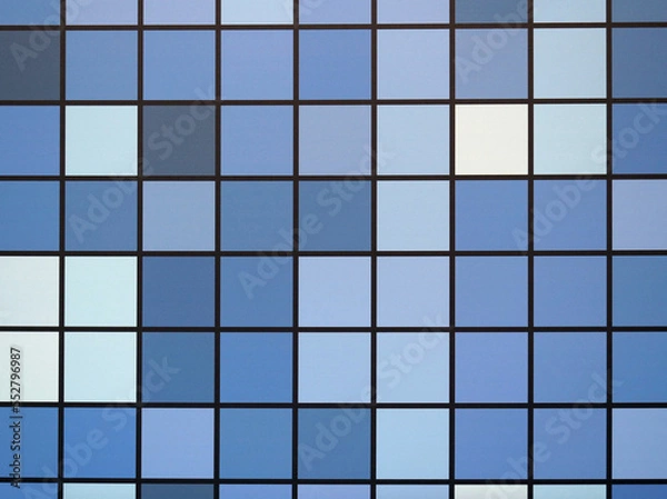 Obraz Closer view of blue to white shade lined, checkered or chequered background.