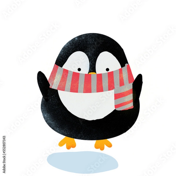 Obraz penguin with muffler