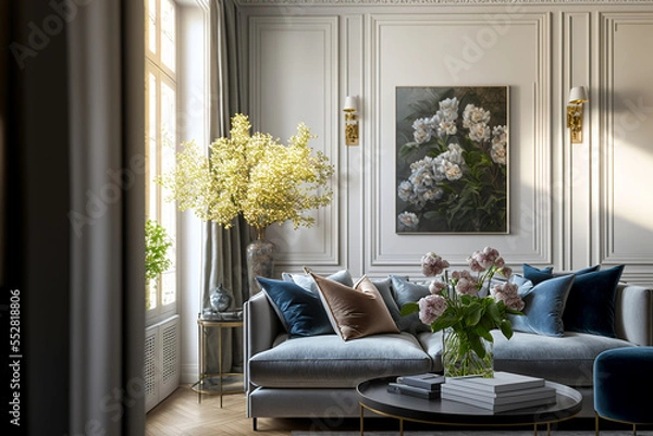 Obraz Generative AI illustration of glamour modern style interior design